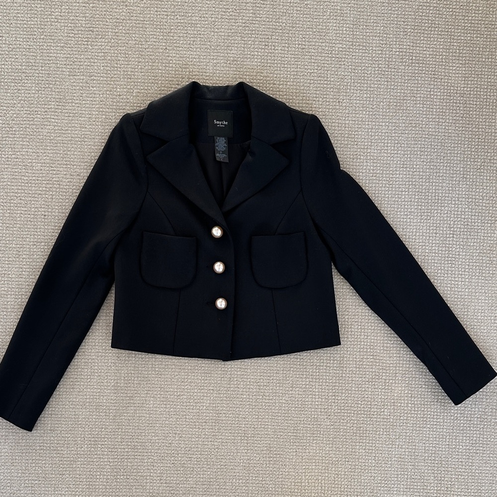 Smythe Black Blazer with Pearl Buttons
